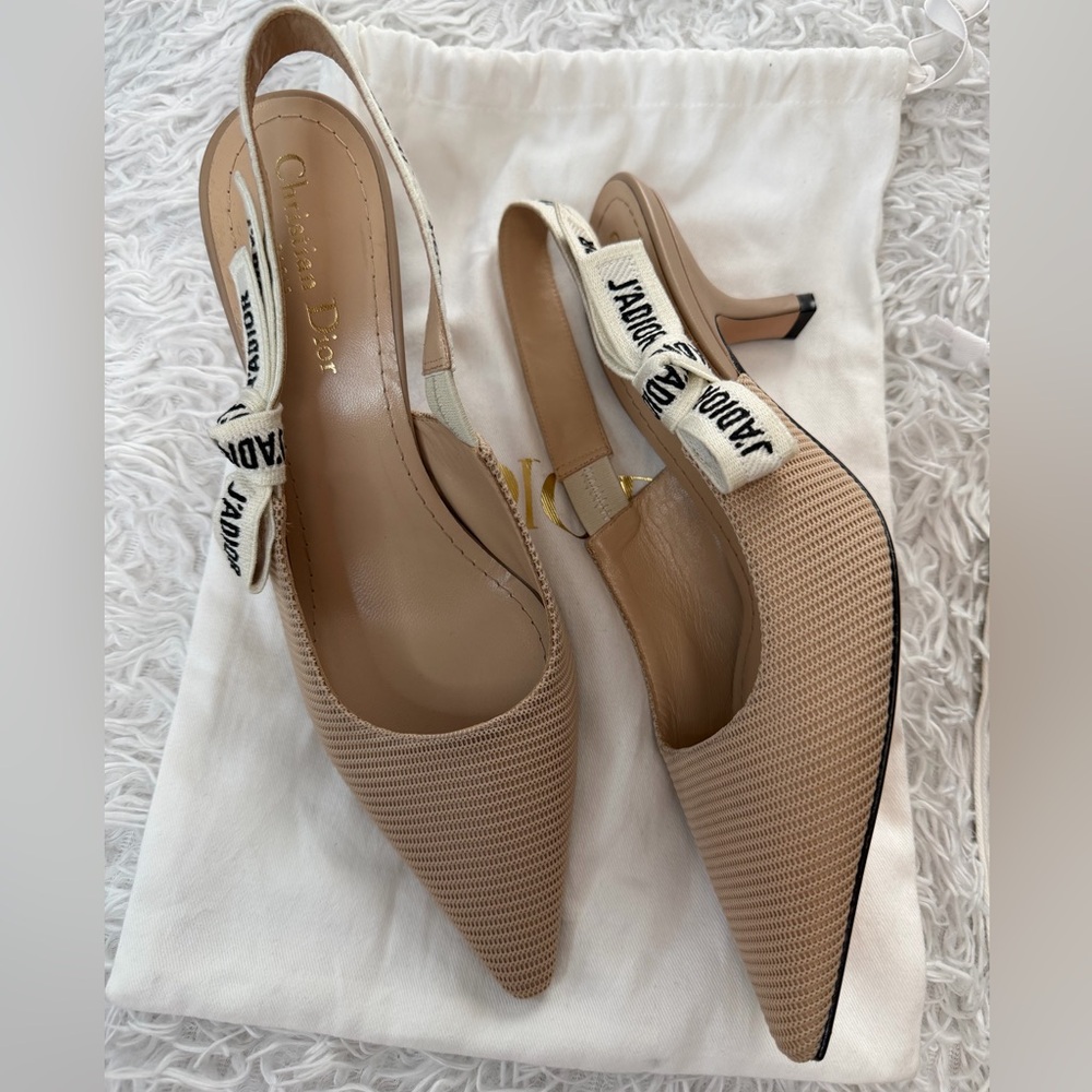 Dior Slingback Beige J'ADIOR technical fabric